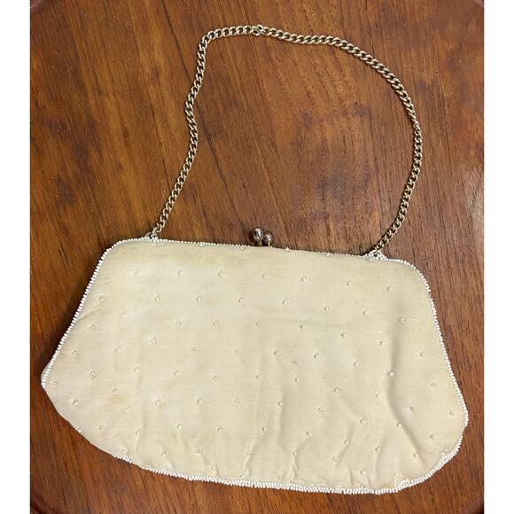 Vintage Embroidered Clutch Purse with Seed Beads Made in Japan READ - Picture 2 of 13